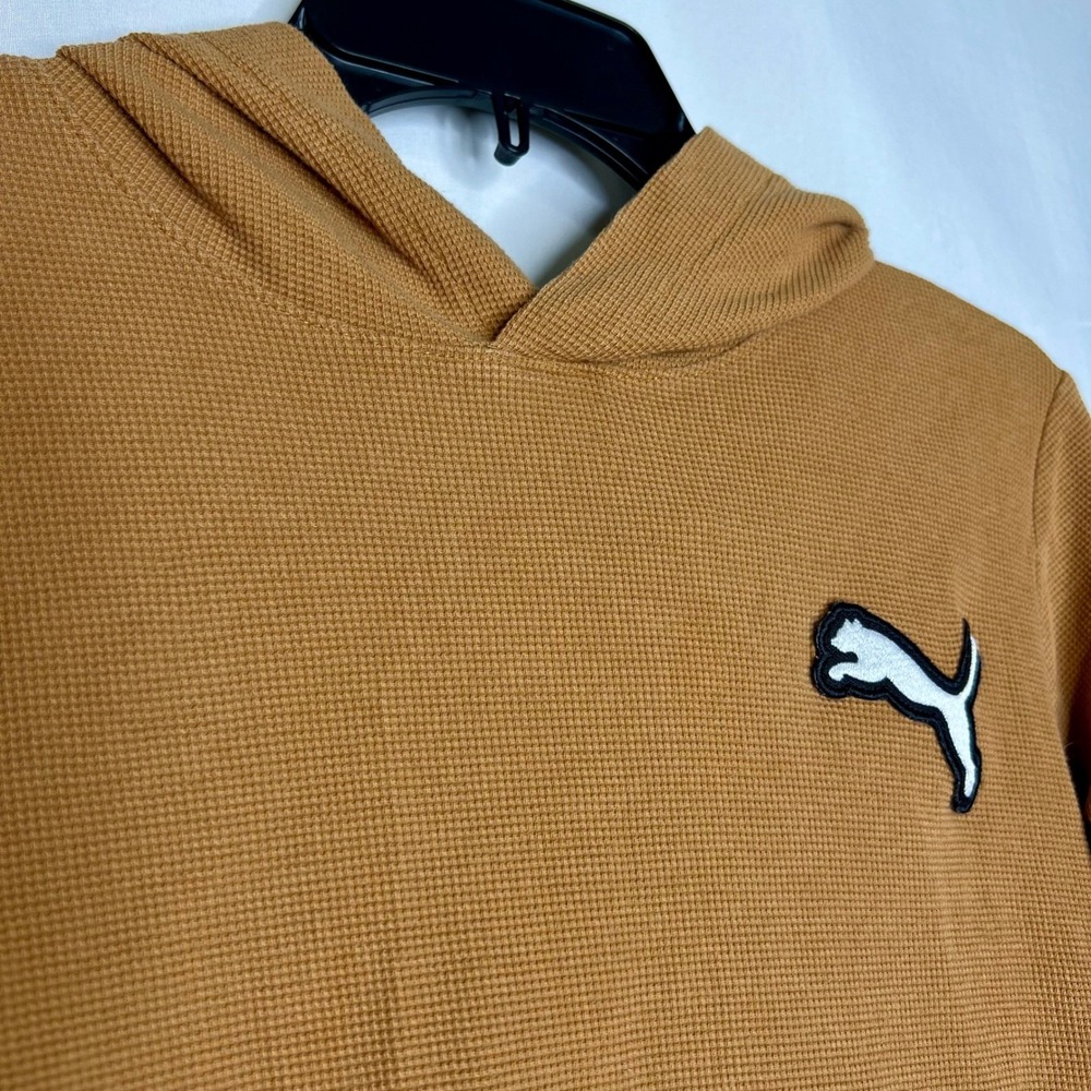 Burnt Orange Puma Waffle Hoodie S 100% Cotton Skater Streetwear‎ UT Austin Texas